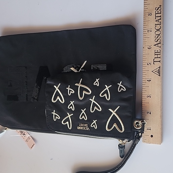 NWT. Victoria Secret Love Clutch Set Tote & Pouch Cosmetic Bag. - Picture 12 of 12